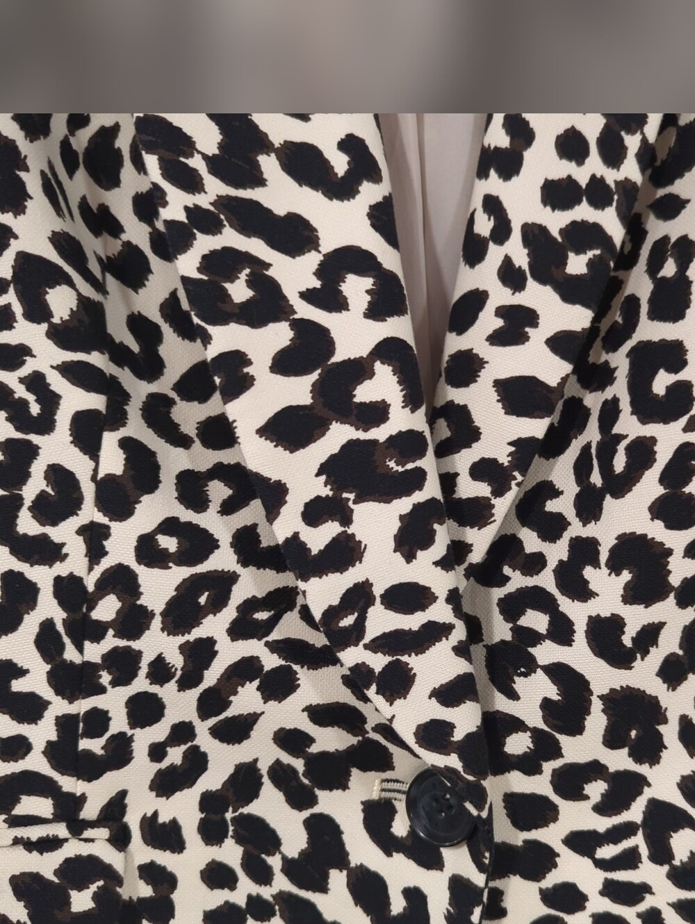 NWT Talbots Cream and White Leopard-Print Blazer Women's 12 Office Chic Animal - Picture 11 of 16